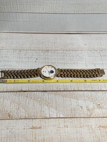Seiko Mondphasenuhr Herren 33mm weißes Ziffernblatt goldfarben Datum 6F22-6000 braucht Batterie - Bild 4 von 5
