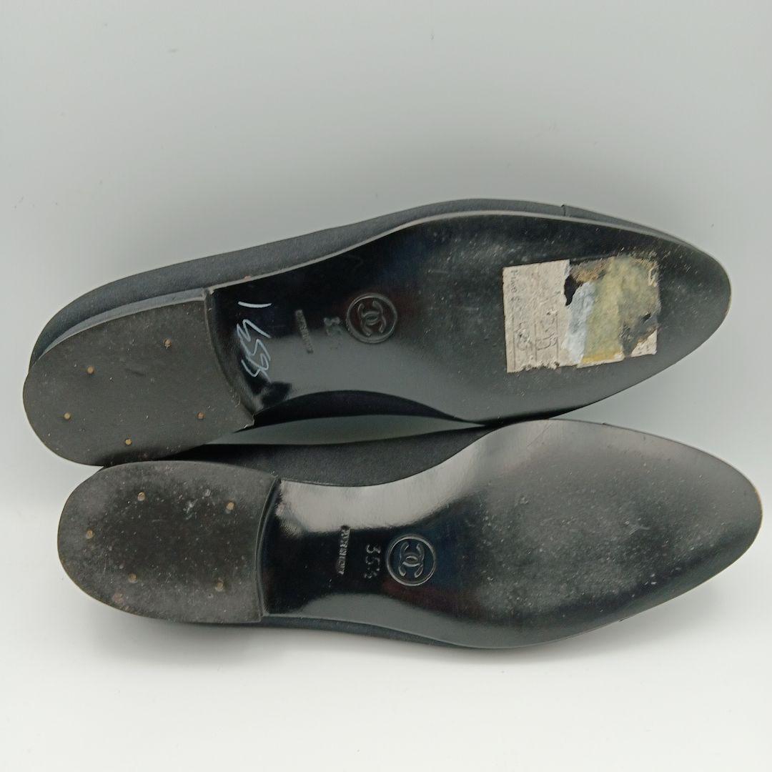 Chanel Flat Shoes Low Heel Black Fabric Size 35.5 US About5.5 For Women thumbnail 6