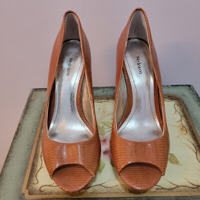 Style & Co Celine Faux Reptile Print Peep Toe Pump Size 6