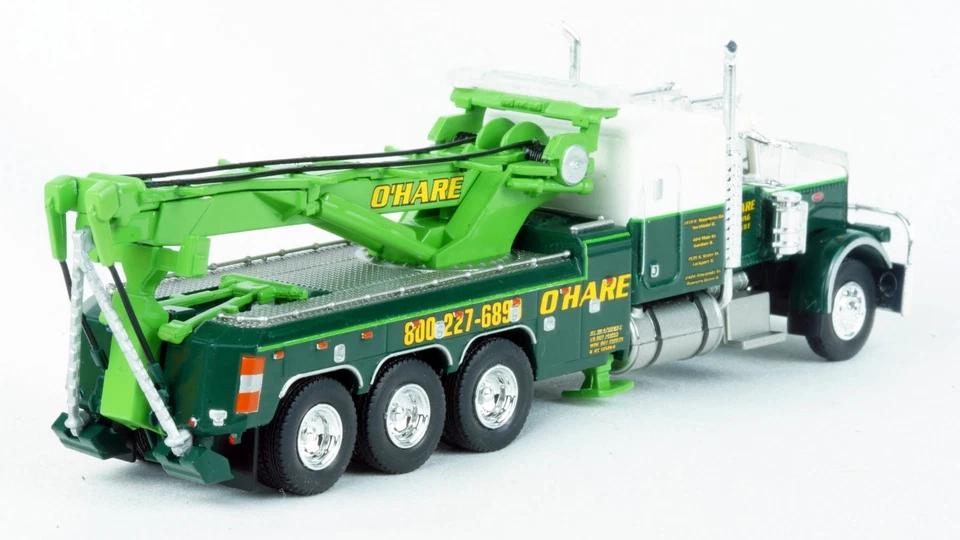 Brekina 1973 Peterbilt 359 Tow Truck Green/White O'Hare Tow #86279 HO 1/87 Scale - Image 2 of 4