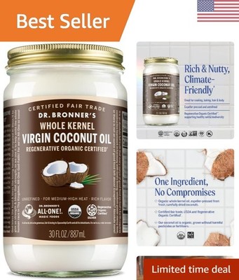 Organic Virgin Coconut Oil 30 Oz - Versatile Cooking & Body Care Essential