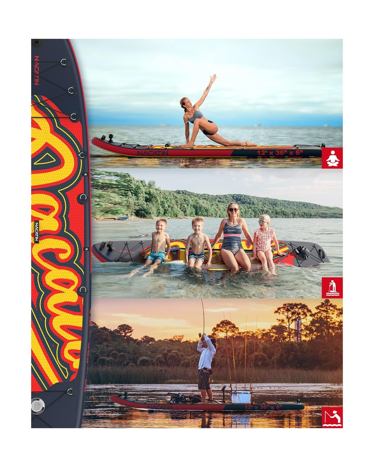 Inflatable Stand Up Paddle Board 12' with Kayak Seat & Dual Paddles – Prem