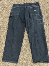 Men's Wrangler Carpenter Loose Blue Jeans Dark Wash Size 42 x 30