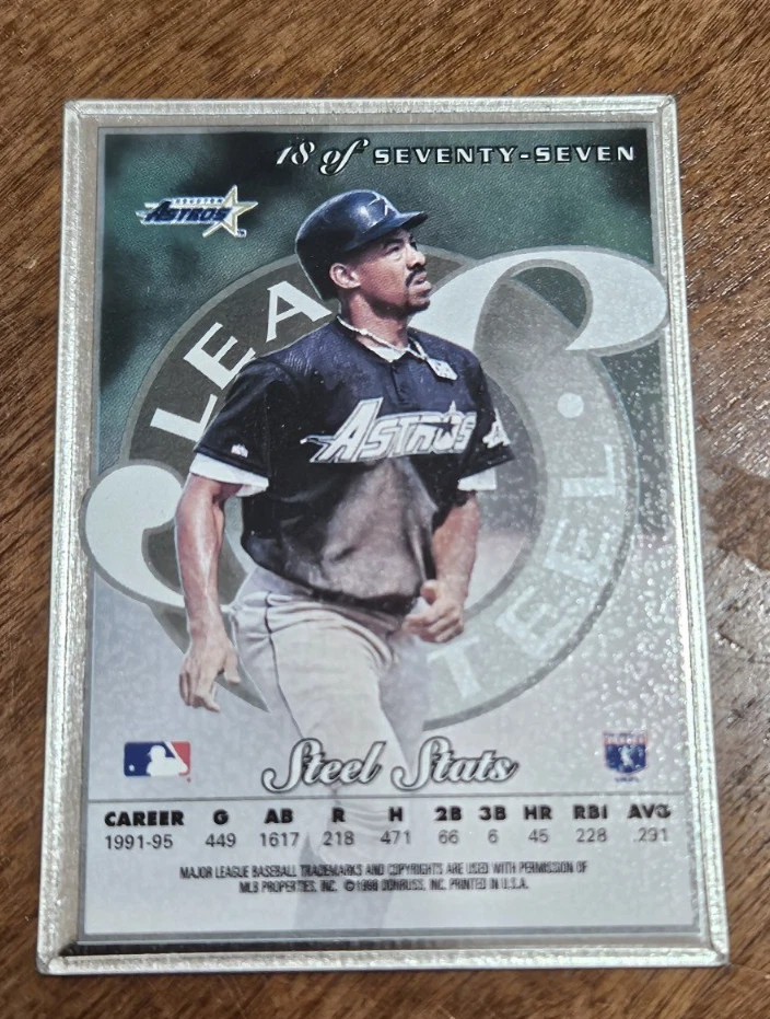 1996 Leaf Preferred Steel Derek Bell Houston Astros# 18 - Image 2 of 2