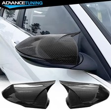 Fits 21-26 Hyundai Elantra 4DR Carbon Fiber Print ABS Rear View Mirror Cover Cap