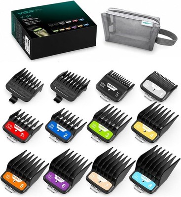 Color-Coded Professional Hair Clipper Guard Set for Precise Grooming