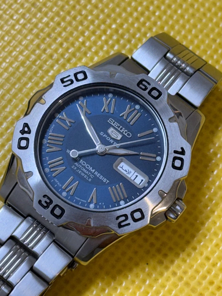 Снятые с производства Редкие Автоматические Часы Seiko Starfish Арабский и Английский Дневной Формат - Изображение 3 из 4