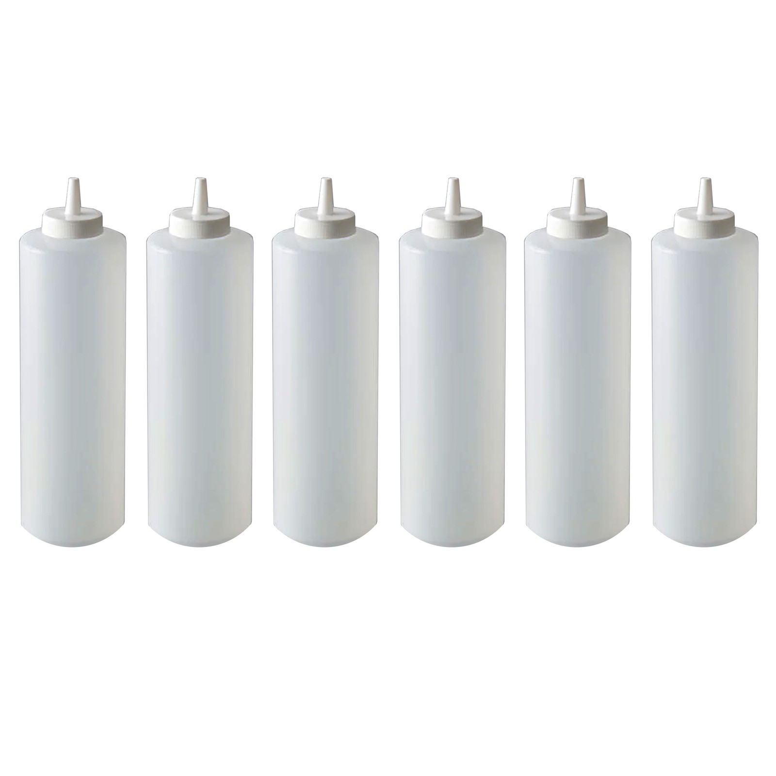 6 X Squeeze Bottle Condiment Dispenser Clear Plastic Ketchup Mustard Sauce 24 Oz