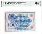 GERMANY, 1908  Imperial Bank Pic 33a ,  PMG 64 EPQ / Red, See Scans.