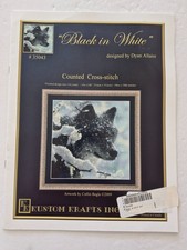Black in White Wolf Cross Stitch Pattern #35043 Kustom Krafts Inc