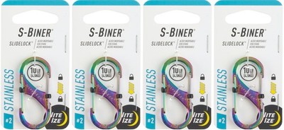 Nite Ize S-Biner SlideLock Stainless Steel Carabiner #2 - Spectrum (4-Pack)