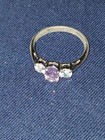 Beautiful silver ring with purple and faux diamond  size 7 — photo 2