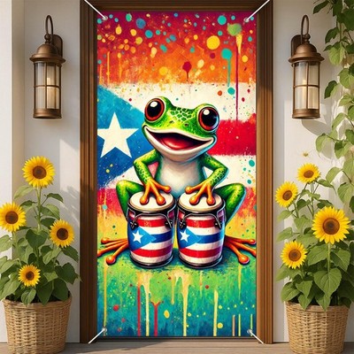 INV Puerto Rico Coqui Frog Door Cover Banner 71x35