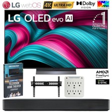 LG 55" C5 Series OLED evo 4K UHD Smart webOS TV (2025) w/ SKM1 Soundbar Bundle