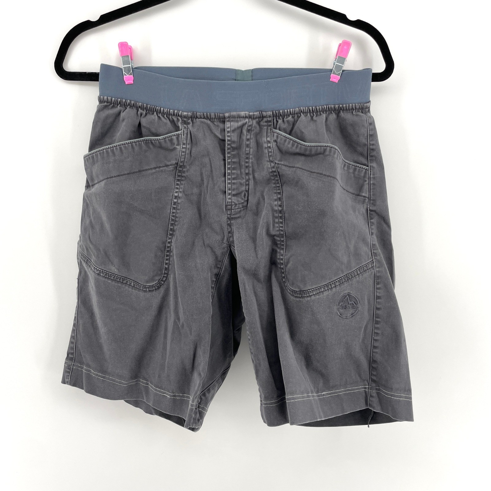 Pantalones Cortos de Escalada La Sportiva Flatanger Para Hombre Talla S Aire Libre Senderismo Gris DEFECTUOSOS