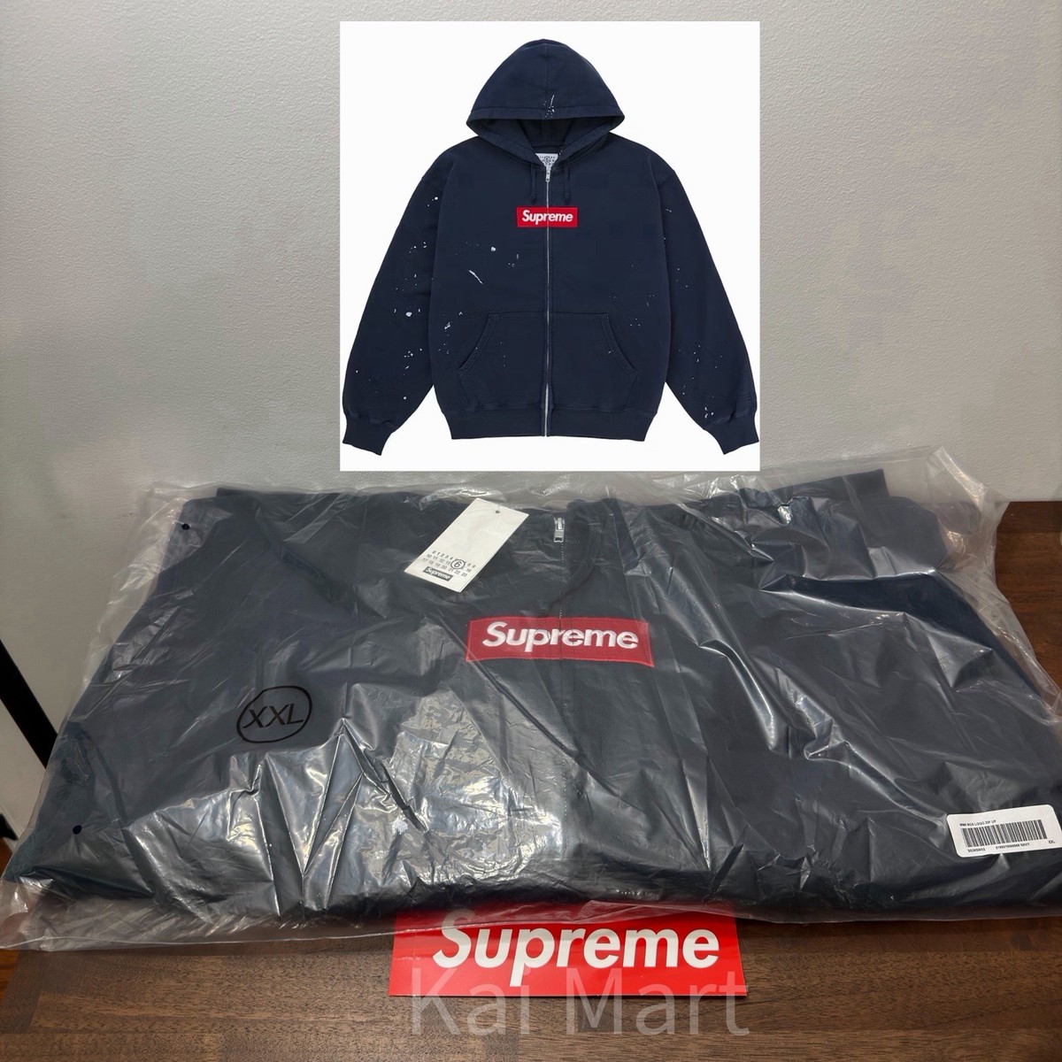 Supreme MM6 Maison Margiela Box Logo Zip - Size 2XL (XXL) - Navy