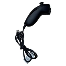 Nintendo Wii Nunchuk Controller Black RVL-004 Motion Wired OEM Tested