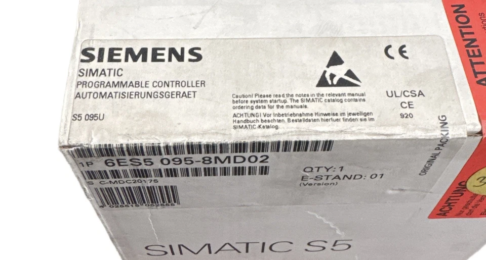 Siemens Simatic S5 Kompaktgerät S5-95U 6ES5095-8MD02 Neu Versiegelt - Bild 2 von 2