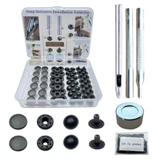 12.5MM/15MM Leather snap Fasteners kit， Brass Metal Button Snaps for Clothes、...