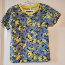 Kids sz 6 Looney Tunes T Shirt Bugs Bunny Daffy Duck All Over Print Blue Yellow