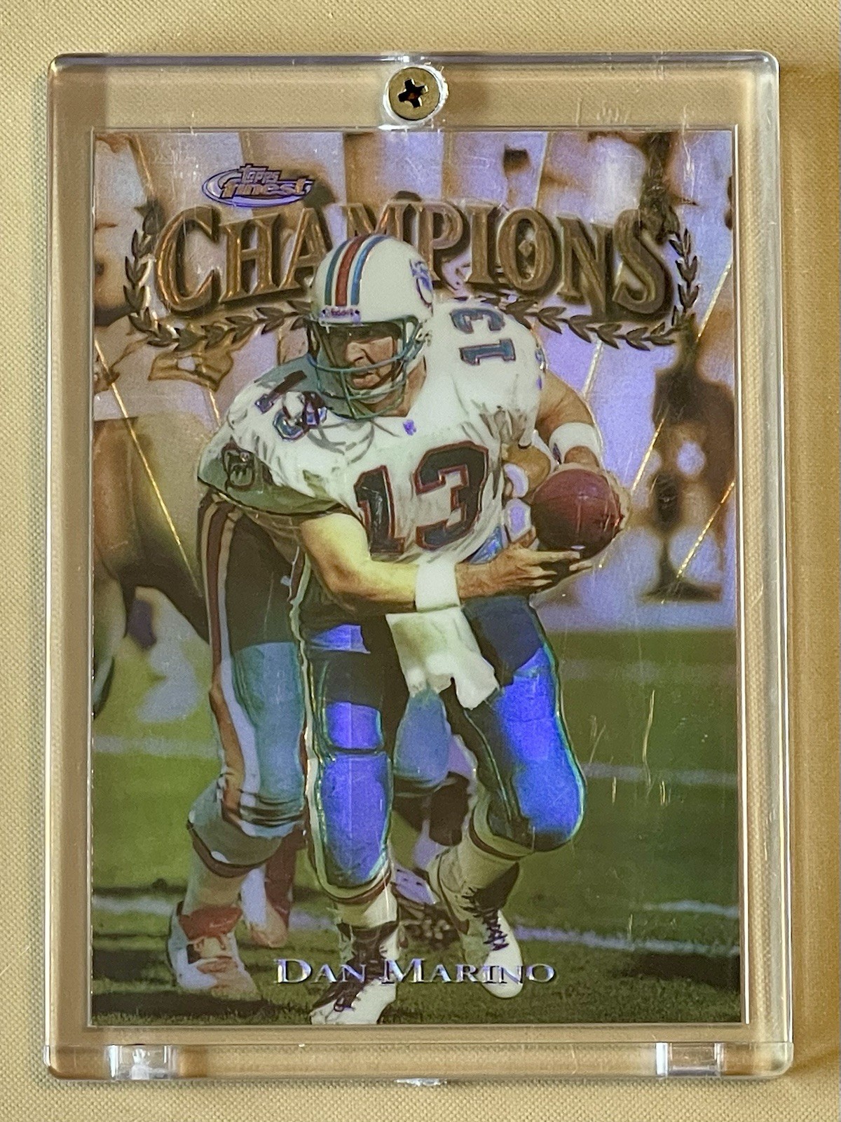 1997 TOPPS FINEST CHAMPIONS RARE REFRACTOR DAN MARINO CARD # 350 C10