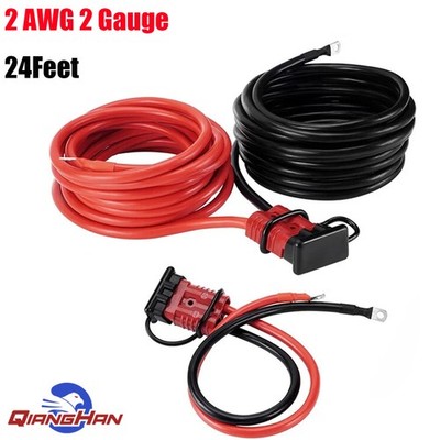 2 AWG 2 Gauge Wiring For Winch Trailer 24FT Quick Disconnect Winch Power Cable