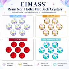 EIMASS� Resin Crystals, Flat Back Gems for Costumes, A True Alternative to Glass