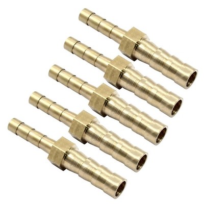 Rierdge 5 Pcs Brass Barb Fitting 6mm to 4mm Barbed Reducing 4mm,