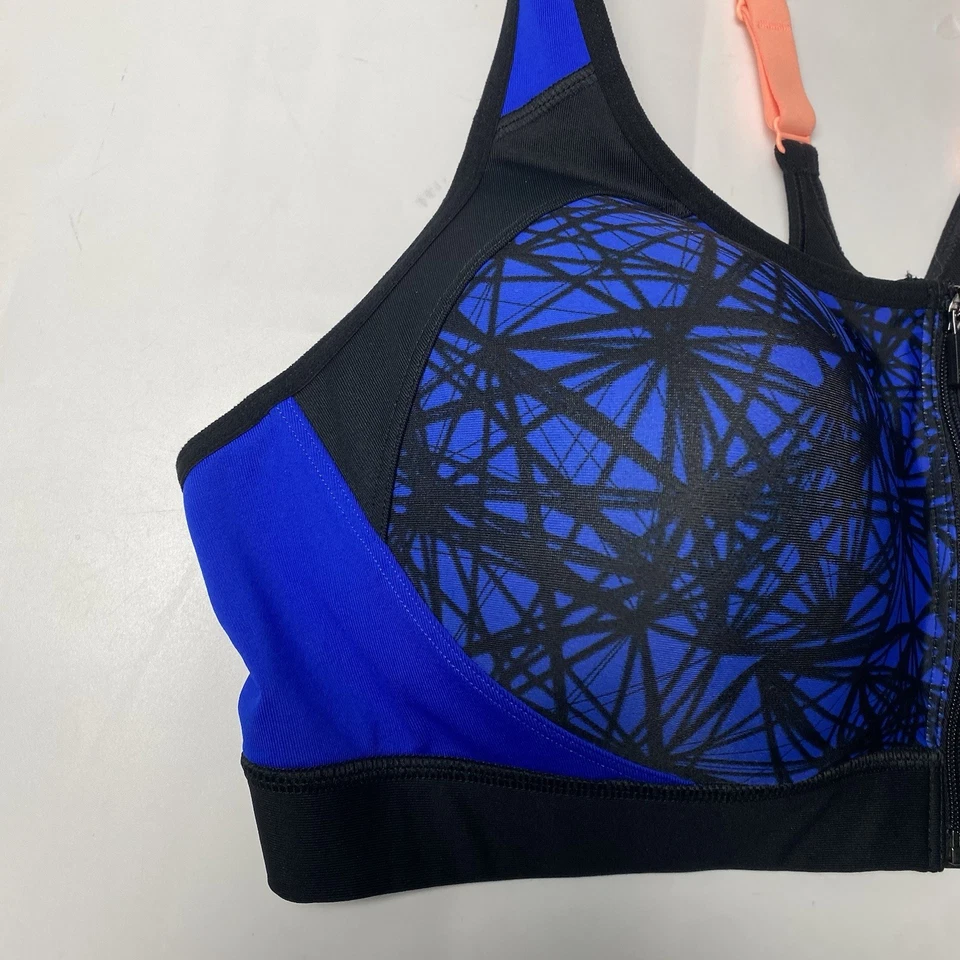 Sutiã esportivo Champion C9 azul Power Shape Max zíper frontal racerback sem fio tamanho XXL - Imagem 2 de 4