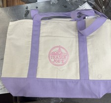 Trader Joe  s Large Pastel Canvas Tote Bag Spring 2026