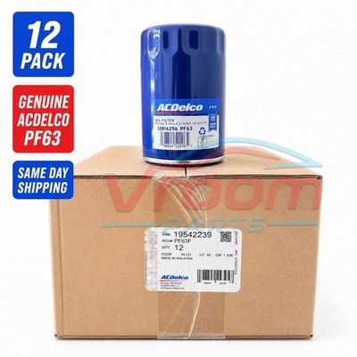 Set Of 12 NEW GENUINE GM ACDelco Engine Oil Filter PF63 PF63F