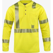 LAKELAND HSAT29RT-MD High Performance FR Henley, Hi-Vis, MD
