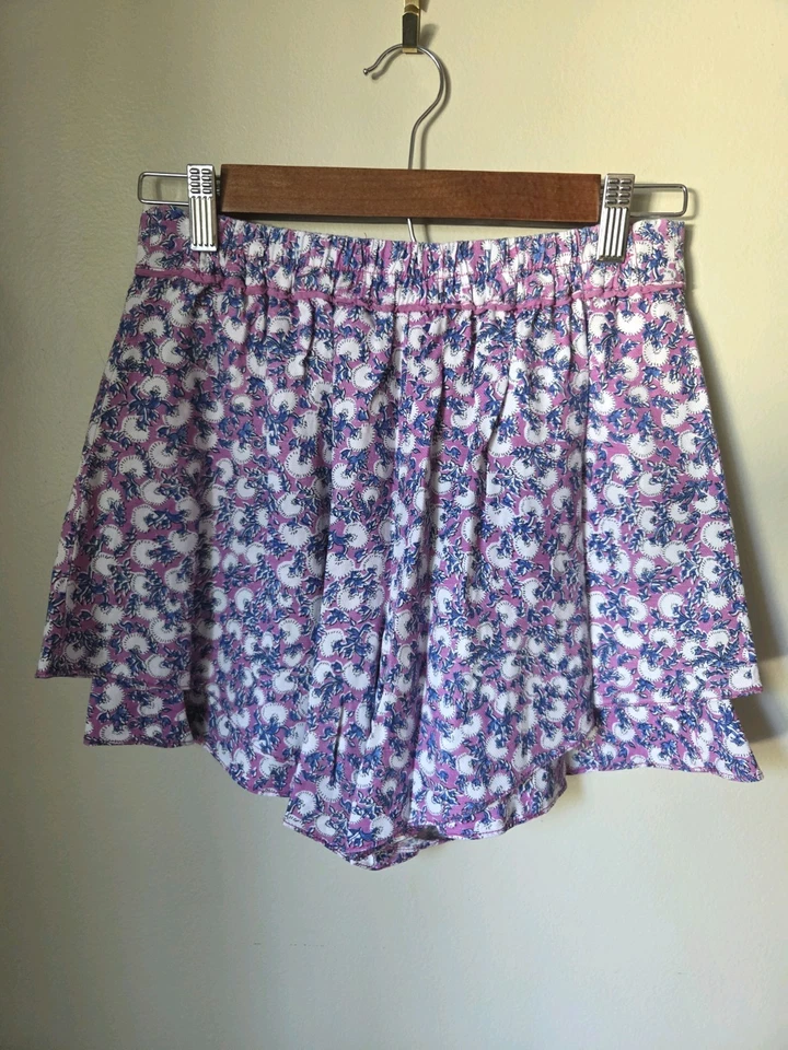 Pantalones Cortos Anthropologie Púrpura Floral Talla XS Ett:twa Mezcla de Lino Tiro Alto Boho Foto 2 de 4