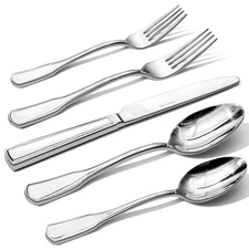 60-Piece Silverware Set, 18/10 Stainless Steel Flatware Set for 12, Tableware...