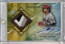 Shohei Ohtani 2020 Topps Diamond Icons 1/1 Game-Used 4-Color Patch Auto Angels