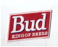 New 2 3/8 x 4 3/4" Budweiser King of Beers Iron on Patch Free Ship