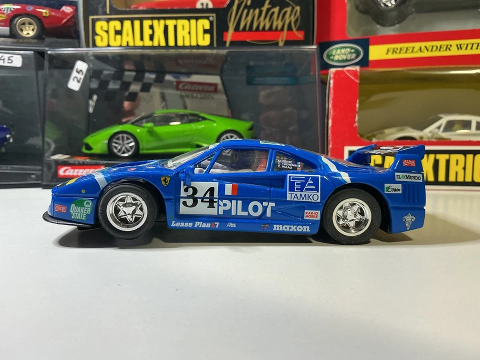 Tecnitoys Ferrari F40 Pilot nº34 SCX 1/32 TYCO SCALEXTRIC AVANT SLOT CAR FLY NEW - Imagen 3 de 4