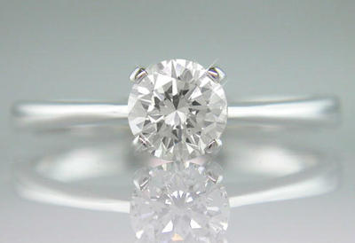 Diamant & Platin Verlobungsring rund Brillantschliff 0,50ct zertifiziert D IF EXC