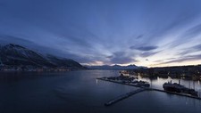 Landscape norway troms town sky mountains Custom Gaming Mat Desk