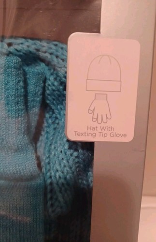 Women's Winter Hat And Gloves Texting Tip 2-piece Set Blue Wayland Square NIB - Picture 3 of 7