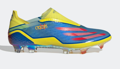 MARVEL X-MEN CYCLOPS X GHOSTED+ LACELESS FIRM GROUND SOCCER CLEATS SIZE 4 YOUTH