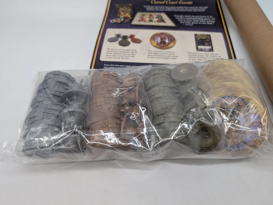 Atlas Games Cursed Court Board Game - Promotional Kit W/Token Set, Poster, Etc - Image 4 of 4