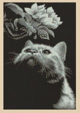 Cat and Flowers Counted Cross Stitch Chart No. 2-507 