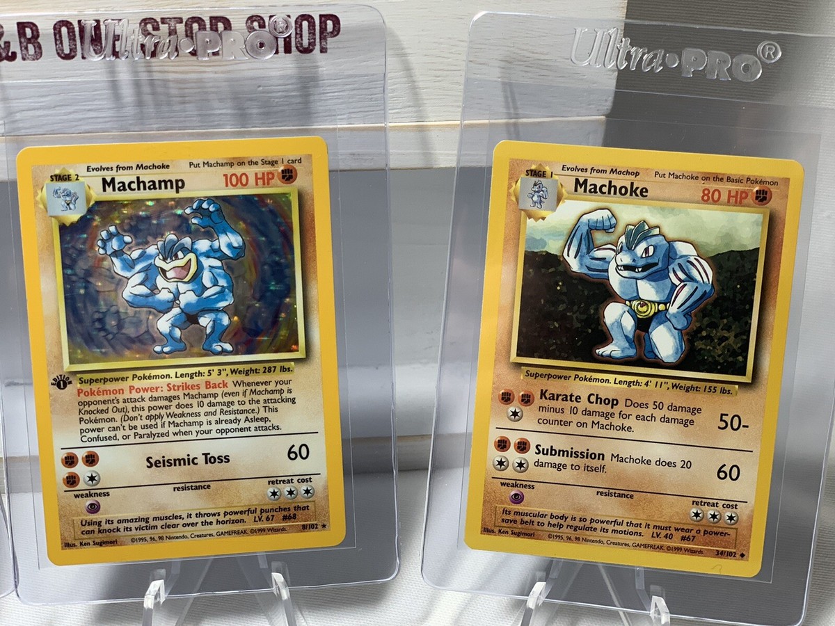 Machamp 8/102 Rare Holo 1ST EDITION Pokemon Base Set Machop 52