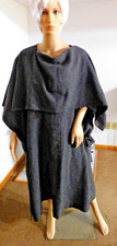 ISSEY MIYAKE Vintage 80s Poncho Cape Coat Dress Generous Size Med Dark Charcoal