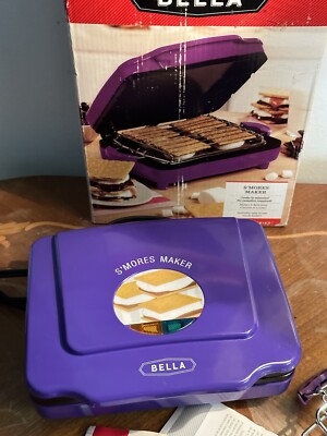 Sensio Bella Electric S'mores Maker Compact Retro Griddle Grill W/ Manual  Purple