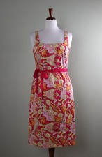 LAUREN RALPH LAUREN NWT $149 Cotton Paisley Bow Belted Square Neck Dress Size 10