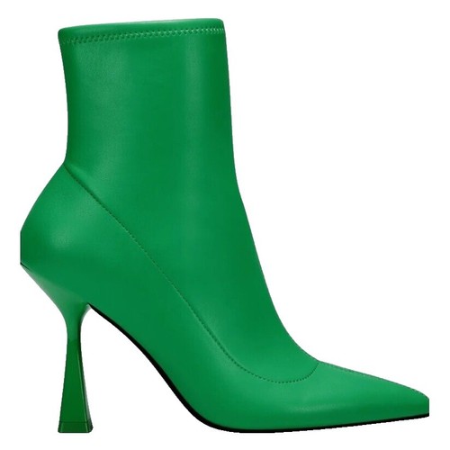 Leather Ankle Zara Stretch High Heel Ankle Boots Zara Satin Green