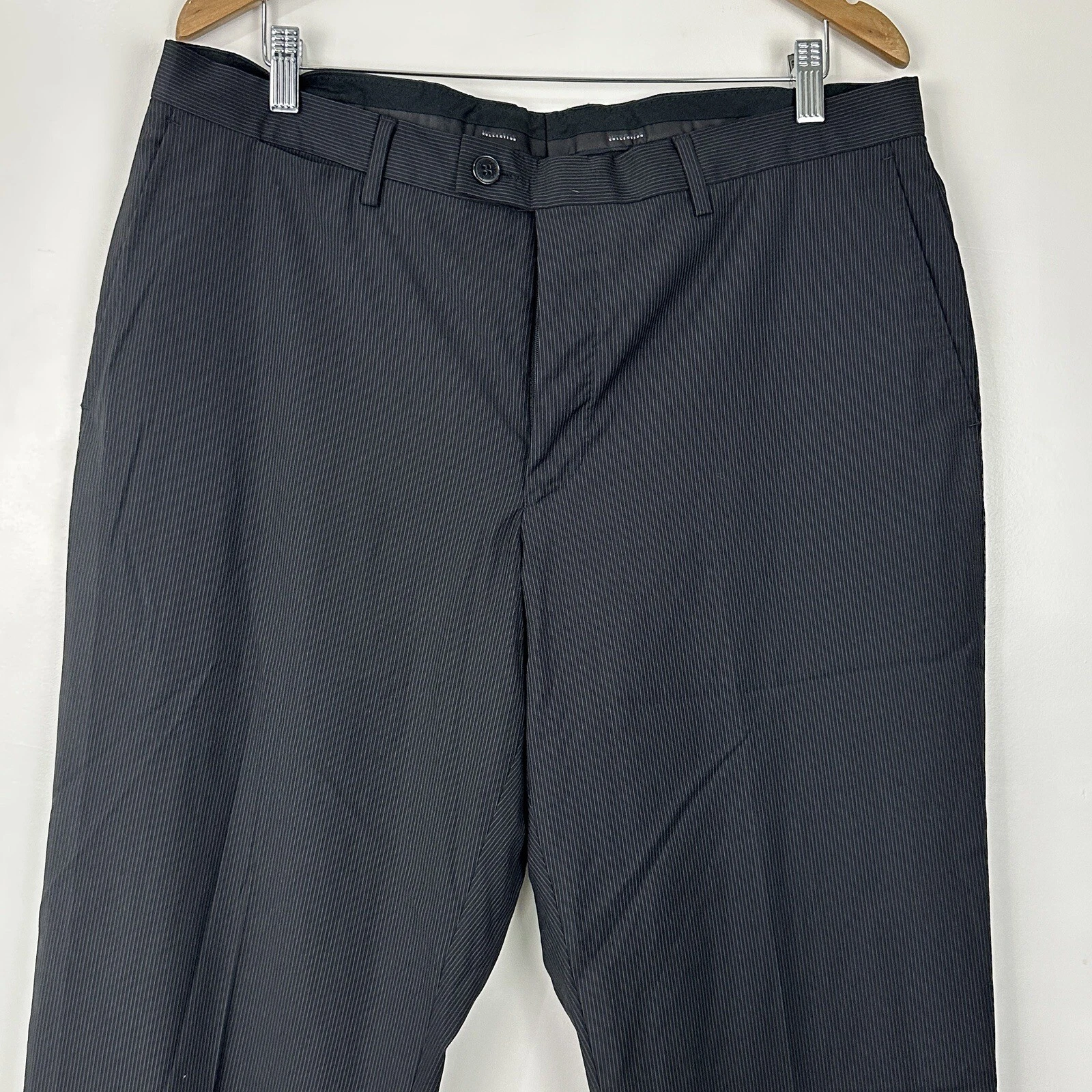 Versace Collection Pantalone elegante uomo 1 lana a righe taglia 56 US 37X28 5"