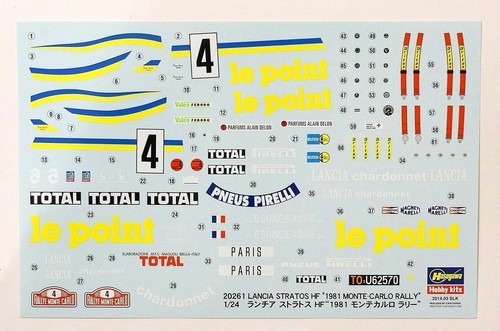 HASEGAWA 1/24 Lancia Stratos HF 1981 Monte Carlo rally limited scale model kit - Picture 3 of 7